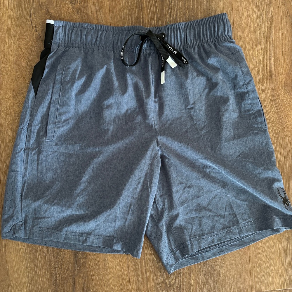 NEW Spyder Active Mens Small Blue Hybrid Athletic Training Shorts Gym Workout‎